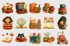 Book Lover clipart printable sublimation bundle png Product Image 2