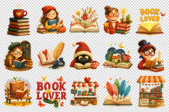 Book Lover clipart printable sublimation bundle png Product Image 3