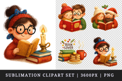 Book Lover clipart printable sublimation design png Product Image 1