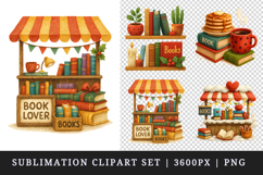 Book Lover clipart printable sublimation design png Product Image 1