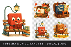 Book Lover clipart printable sublimation design png Product Image 1