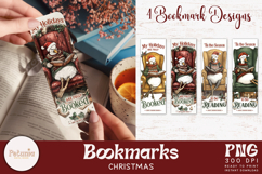 Christmas Book lovers designs being used as Christmas bookmarks print