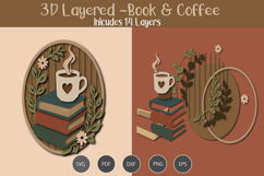 3D Layered Book and Coffee Product Image 1