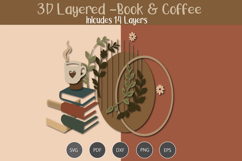 3D Layered Book and Coffee Product Image 3
