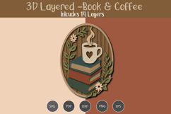 3D Layered Book and Coffee Product Image 2