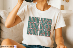 Book Nerd Baseball SVG PNG T-shirt Design Product Image 2