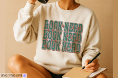 Book Nerd Baseball SVG PNG T-shirt Design Product Image 3