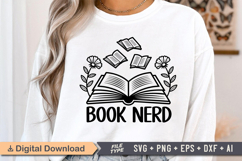 Book Nerd SVG, Book Lover SVG, Reading SVG Product Image 1