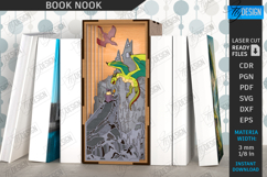Book Nook Laser Cut Design, 3D Layered Magic Book Holder SVG Product Image 4