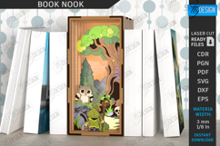 Book Nook Laser Cut Design, 3D Layered Magic Book Holder SVG Product Image 5
