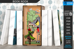 Book Nook Laser Cut Design, 3D Layered Magic Book Holder SVG Product Image 6