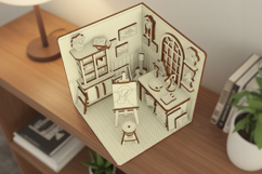 Artist Workshop Book Nook Laser Cut File, SVG Project Product Image 5