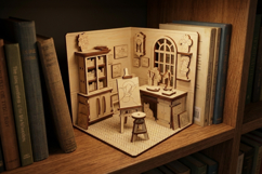 Artist Workshop Book Nook Laser Cut File, SVG Project Product Image 6