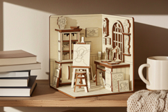 Artist Workshop Book Nook Laser Cut File, SVG Project Product Image 4