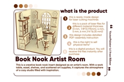 Artist Workshop Book Nook Laser Cut File, SVG Project Product Image 7