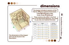 Dollhouse Bedroom Book Nook - Laser Cut File SVG Diorama Product Image 18