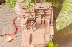 Dollhouse Bedroom Book Nook - Laser Cut File SVG Diorama Product Image 14