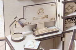 Dollhouse Bedroom Book Nook - Laser Cut File SVG Diorama Product Image 4