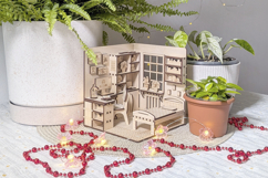 Dollhouse Bedroom Book Nook - Laser Cut File SVG Diorama Product Image 7