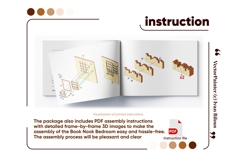 Dollhouse Bedroom Book Nook - Laser Cut File SVG Diorama Product Image 20