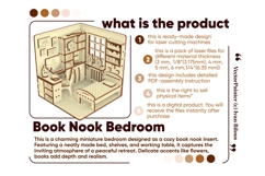 Dollhouse Bedroom Book Nook - Laser Cut File SVG Diorama Product Image 16