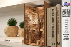 Book Nook European Alley SVG - 3D Layered Bookshelf Insert Product Image 3