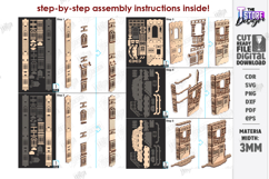 Book Nook European Alley SVG - 3D Layered Bookshelf Insert Product Image 6