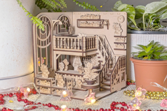 Greenhouse Book Nook Laser Cut File, DIY Diorama Plywood Product Image 11