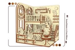 Greenhouse Book Nook Laser Cut File, DIY Diorama Plywood Product Image 3