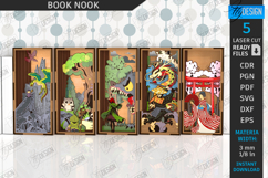 Book Nook Laser Cut Design, 3D Layered Magic Book Holder SVG Product Image 1