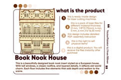 Book Nook House - Laser Project, SVG Files for Cutting CNC Product Image 9