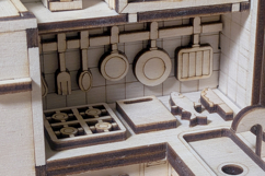 Book Nook Kitchen Laser Cut File, DIY Diorama SVG Project Product Image 3