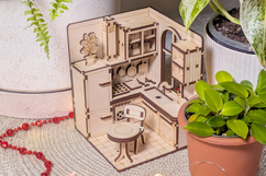 Book Nook Kitchen Laser Cut File, DIY Diorama SVG Project Product Image 13