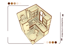 Book Nook Kitchen Laser Cut File, DIY Diorama SVG Project Product Image 3