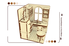 Book Nook Kitchen Laser Cut File, DIY Diorama SVG Project Product Image 5