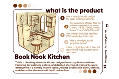 Book Nook Kitchen Laser Cut File, DIY Diorama SVG Project Product Image 2