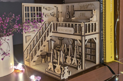 Music Store Book Nook Laser Cut File, SVG Template for DIY Product Image 8