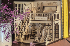 Music Store Book Nook Laser Cut File, SVG Template for DIY Product Image 10