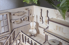 Music Store Book Nook Laser Cut File, SVG Template for DIY Product Image 14