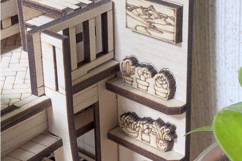 Dollhouse Room Book Nook Laser Cut File, DIY Diorama Project Product Image 2