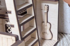 Dollhouse Room Book Nook Laser Cut File, DIY Diorama Project Product Image 3