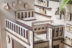 Dollhouse Room Book Nook Laser Cut File, DIY Diorama Project Product Image 5