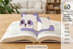 Book Page Holder Laser Cut. Book Buddy. Panda SVG Product Image 1