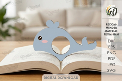 Book Page Holder Laser Cut. Book Buddy. Whale SVG Product Image 1