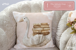 Book lover Pillow case sublimation watercolor Goose png Product Image 1