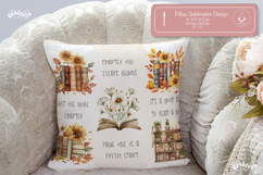Book lover Quote Pillow case sublimation watercolor Flower Product Image 1