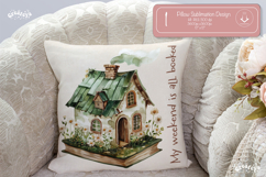 Book lover Quote Pillow case sublimation watercolor house Product Image 1