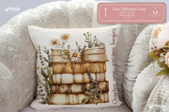 Book lover Quote Pillow case sublimation watercolor flower Product Image 1