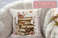 Book lover Quote Pillow case sublimation watercolor flower Product Image 1