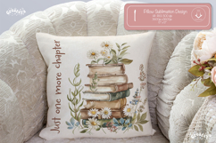 Book lover Quote Pillow case sublimation watercolor flower Product Image 1